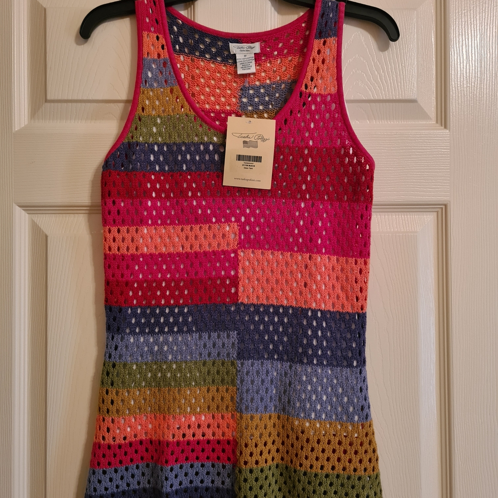 Tasha Polizzi Multicolor Crochet Tank Top